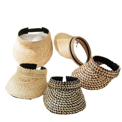 China Picture Factory Sale Sun Visor Beach Adult Empty Top Hat Shading Sports Straw Caps For Summer Simple for sale