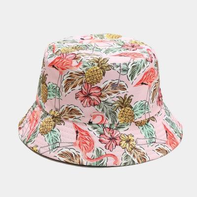 China Wholesale Hot Sale Amazon Hats Flower Print Reversible Design Design Outdoor Wear Unisex Bucket Character Fishing Hat For Men Women Outdoor Sun Shade for sale