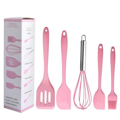 China Sustainable Tools Silicone Instruments Cooking Set Sale Pink Kichen Home Kitchen Accessories 2021 for sale