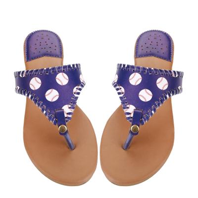 China Flat 2018 Design Monogram Ladies Sport Flat Sandals for sale