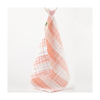 China New Arrival Stripe Baby Saliva Towel 30*30 6 Layers Baby Wash Cloth For Newborn Baby Drool Towel for sale