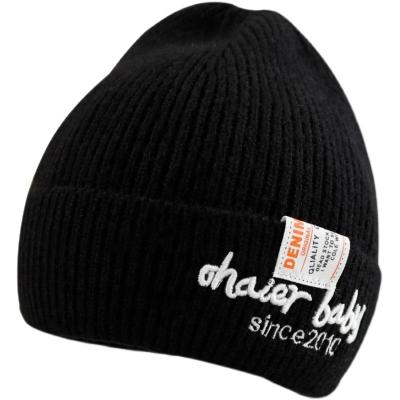 China COMMON 0-3 Years Child Thick Warm Custom Personal Labels Knit Cuffed Beanie kids beanie hat for sale