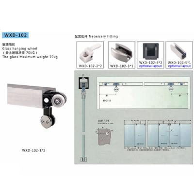 China Bathroom Sliding Door System 102, Stainless Steel 304, Satin MIrror, glass sliding door for sale