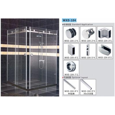 China Bathroom Sliding Door System 104, Stainless Steel 304, Satin MIrror, glass sliding door for sale