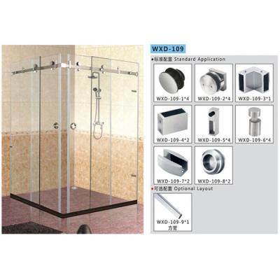 China Bathroom Sliding Door System 109, Stainless Steel 304, Satin MIrror, glass sliding door for sale