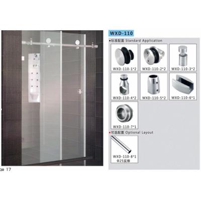 China Bathroom Sliding Door System 110, Stainless Steel 304, Satin MIrror, glass sliding door for sale