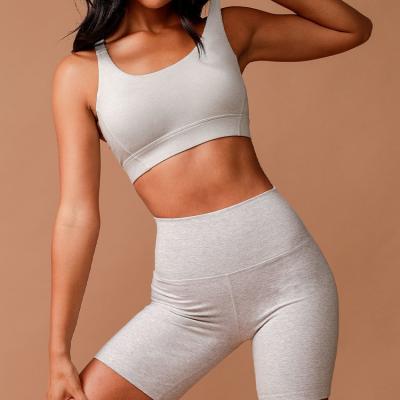 China OEM ODM Breathable Sports Bra Shorts Set Biker Shorts Set Summer Gym Wear For Women Fitness Shorts Set for sale