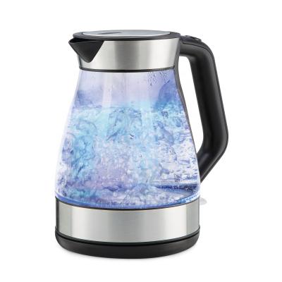 China High Quality Electric Kettle 360 Degree Base Stainless Steel Decoration Thermo Electric Glass Hot Water Kettle Rotating Kettle With 304 Heating Element for sale