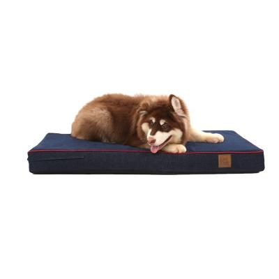China Travel Laifug Wholesale Rectangular Dog Bed Memory Foam Sofa Orthopedic Pet Bed With Soft Removable Washable Cover for sale