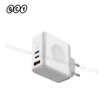 China Universal QCY NEW 65W GaN Type-C AU Brand 2021 Universal EU R-U USA Charging Wall Charger Palladium Fast Charger 3 Ports Wall Charger for sale