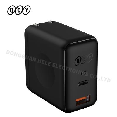 China Universal NEW Hot Selling 65W GaN Type-C AU QCY 2021 Universal EU R-U USA Charging Wall Charger Palladium Fast Charger 2 Ports Wall Charger for sale