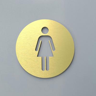 中国 男女兼用の浴室の化粧室のドアのための1mmの金属の注文の反射印 販売のため