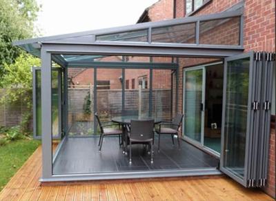 China Insulating Glass 5mm+12A+5mm For Villa Outdoor Garden Glass Houses Aluminum Frame Retractable Sunroom for sale