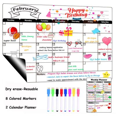 China Magnetic Dry Board Weekly Refrigerator Planner Wall Calendar Erase Board Calendar for sale