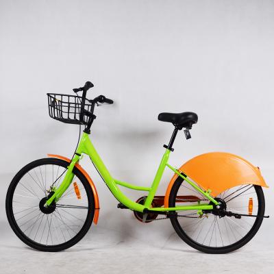 China Tianjin Supplier Steel Frame Steel Fork 24 Inch Single Speed Public Bicycle Stock for sale