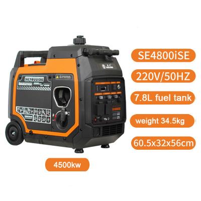 China Generador doméstico de voltaje nominal de 230V de 4.5KW Generador de energía portátil de gasolina y gasolina en venta