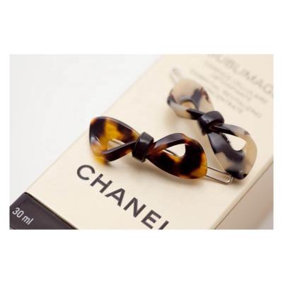 China Professional Salon Use Acetate Clip Leopard Grain Hair Clips Acrylic Glitter Hair Clips for sale