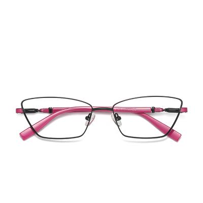 China Small optical sight fashionable silver women metal with blue blocking lens for customized fashion fast optical eyeglasses 2022 logo new for sale
