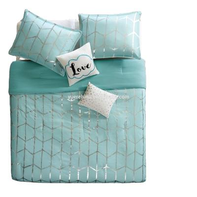 China Simple Smart Design Luxury 100% Polyester Ultra Soft Home Microfiber Metallic 3D Printed Bedding Set for sale