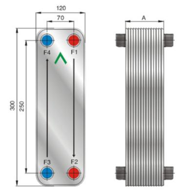China FHC030B Hotels Water To Water Solar Copper Welded Plate Heat Exchanger for sale