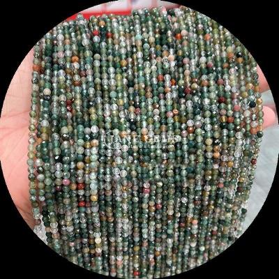 China Natuurlijke edelstenen Perlen Ronde gesneden gevelvormige helende kristallen Mini edelstenen Moos Agate Sneeuwvlokken Obsidian Verscheidene losse perlen strengen Ideaal voor handgemaakte accessoires Te koop