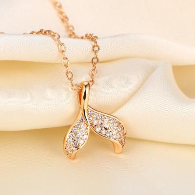 China TRENDY Fashion Jewelry Manufacturer Direct Sale Cz Necklaces Minimalist Daily 3a Zircon Leaf Shape Necklaces For Women for sale