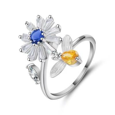 China Romantic Flower Ring Product 2022 Shipping Dropship Zircon Anillos De Mujer Anillo Para Hombre Fine Fashion Jewelry Ring Dropshipping for sale