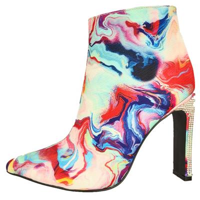 China Others Mixed Color Women's Block Heel Ankle Bootie for sale