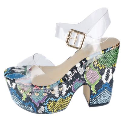 China Party Shoes 2020 Summer Transparent Women Platform Wedge Sandals for sale