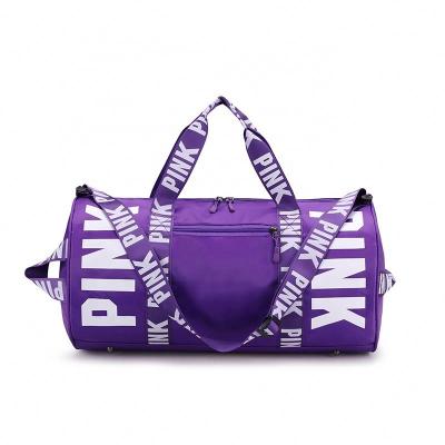 China Custom Foldable Duffle Bag Gym Yoga Bag Logo Travel Accessories Pink Duffel Bag Wholesale Waterproof Polyester Gym Bag For Women Bag Overnight In Stock for sale