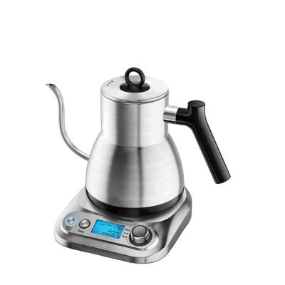 China Asia Hot Selling Rotation Kitchen Base 360 Degree Electronic Temperature Control Large Capacity Glass Electric Kettle Over Coffee Tea for sale