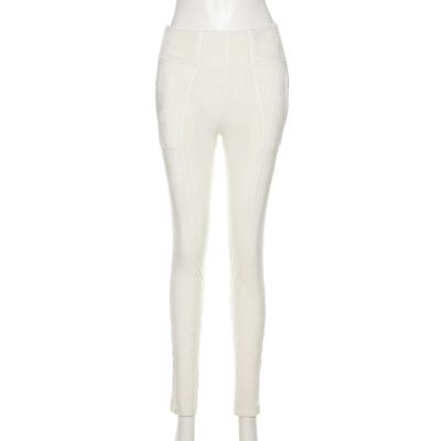 China Autumn Fashion Leisure Breathable Big Size Elastic Black Pocket Female Pants And Trousers for sale