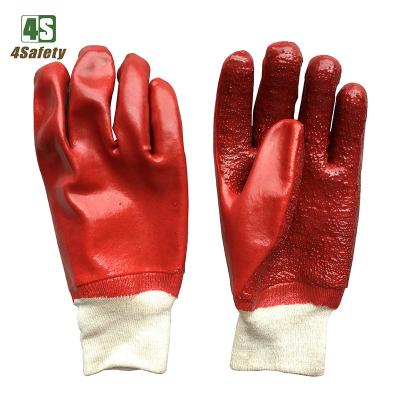 China 4SAFETY Breathable Red PVC Latex Work Gloves Manufacturer for sale