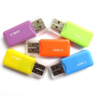 China Cheapest USB Mini Magnetic Stripe Card Reader 2020 Adapter High Quality High Speed T-flash Memory Card Reader USB 2.0 TF For Micro SD Card for sale