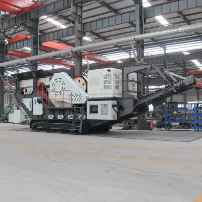 China mobile track stone rock crusher station price, portable small gravel stone jaw crushing plant, mobile granite concrete crushing line for sale