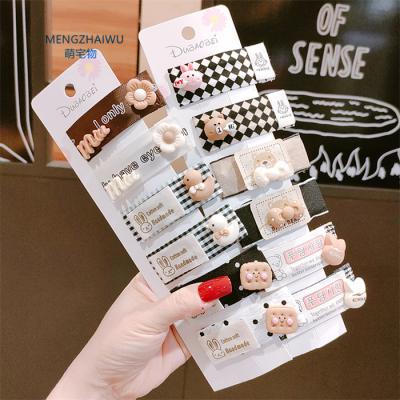 China Fashion Vintage Retro Plaid Plaid Hair Accessories Luxury Ladies Hair Clip Soft Cute Wholesale Children Hairpin for sale