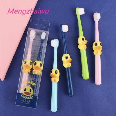 China Hot Eco Good Quality Wholesale Cartoon Oral Hygiene Children Cosmetics Personal Care Porcelain Tableware Sale Duck Yellow Toothbrush For Kids for sale