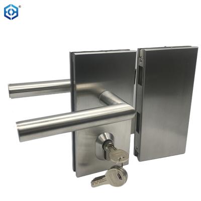 China Office Security System Mortise Door Lock Stainless Steel Double Swing Glass Door Lock 157*65*20mm for sale