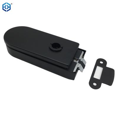 China Black Stainless Steel Round Adjust Sliding Glass Door Lock 157*65*20mm for sale