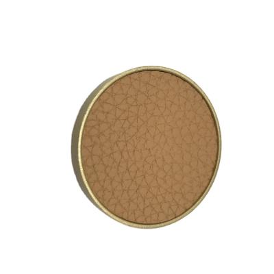 China New Design Modern Natural Leather Round Brass Single Hole Kitchen Furniture Cabinet Drawer Door Pull Handles And Knobs for sale