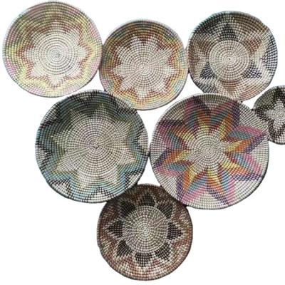China Eco-friendly Material New arrival straw woven customized Home decorative European style Wall Hanging Decor for sale