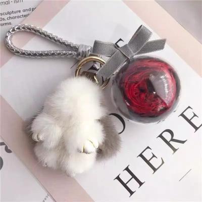 China New Design Round Flowers Car Hanging Pendant Box Preserved Flower Christmas gift for sale