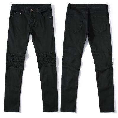 China European and American biker jeans slim hole men's QUICK DRY jeans / men's skinny denim jeans for sale