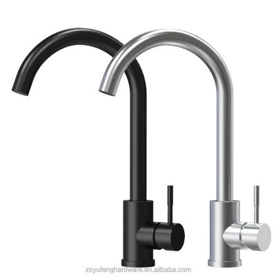 China Modern Kitchen hot and cold faucet ,304 Stainless Steel dish basin faucet ,black weighted large curved faucet for sink water for sale