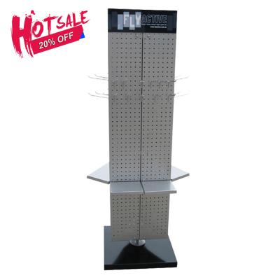 China Giantmay Assembly Easy Hot Sale Hardware Merchandise Turntable Rack Rotating Pegboard Display Stand for sale