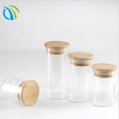 Chine 460ml le stockage de nourriture en verre du cylindre 100mm cogne les conteneurs en verre empilables du biscuit 20g à vendre