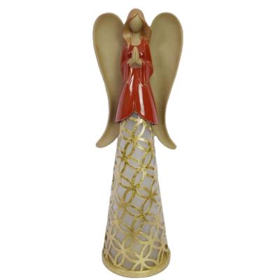 China Home Decoration Light Praying Angel Figurine LED Angel Blessing Sculpture Battery Operated Faithful for sale