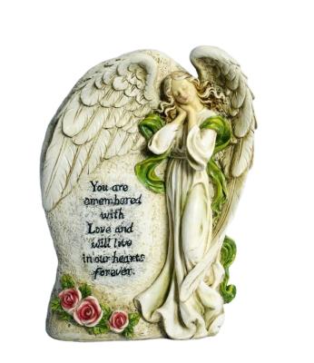 China Traditional Lighting Angel Lights Forever Solar To Our Hearts Angel Garden Memorial Statue for sale
