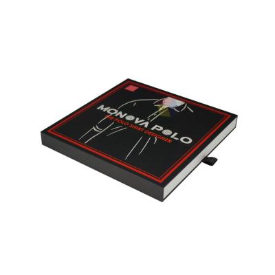 China Premium Custom Logo Black Pull Out Slide Drawer Clothes Gift Tshirt Packaging Box Rigid Cardboard for sale