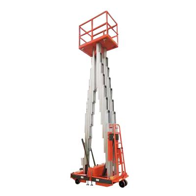 China Aluminium Alloy Electric Mast Lift Climbing Work 12m Small Portable 1840*850*2000mm for sale